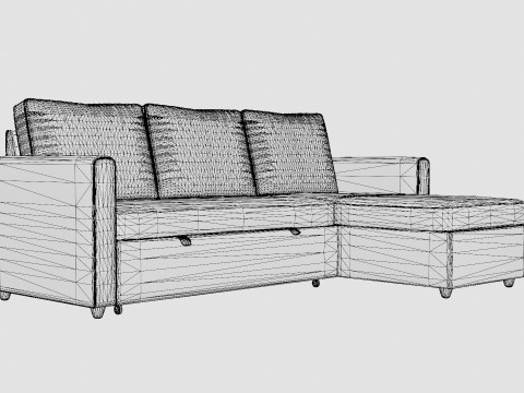 Garland Reversible Divan Bed Sofa Velvet Dark Gray 3D Model