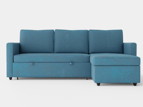 Garland Reversible Divan Bed Sofa Velvet Petrol 3D Model