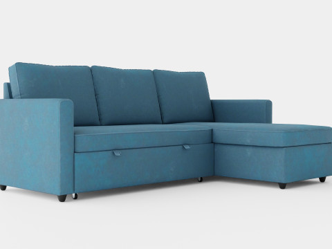 Garland Reversible Divan Bed Sofa Velvet Petrol Modello 3D
