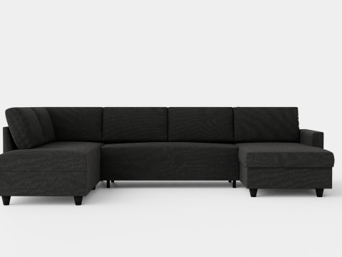 Garland U Bed Sofa Left Dark Gray 3D Model