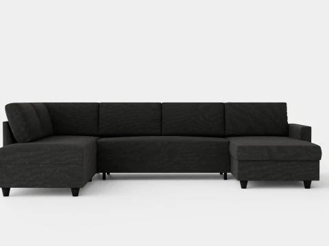 Garland U Bettsofa links dunkelgrau 3D Modell