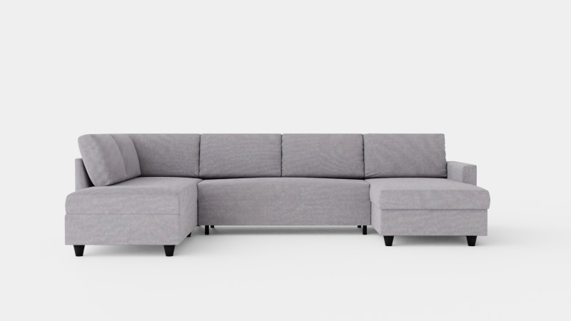Garland U Bed Sofa Left Light Gray Modèle 3D .c4d .max .obj .3ds .fbx .stl .blend