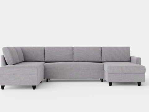 Garland U Bed Sofa Left Light Gray 3D Model