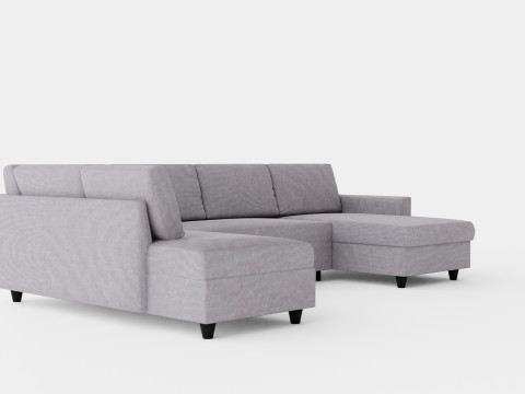 Garland U Bed Sofa Left Light Gray Modèle 3D