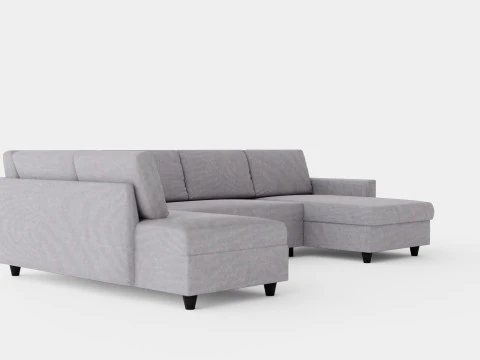 Garland U Bed Sofa Left Light Gray 3D Model