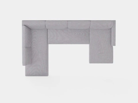 Garland U Bed Sofa Left Light Gray 3D Model