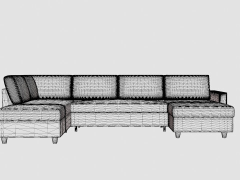 Garland U Bed Sofa Left Light Gray Modèle 3D