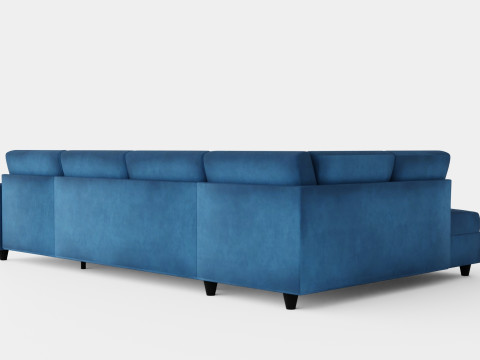 Garland U Bed Sofa Left Velvet Petrol 3D Model