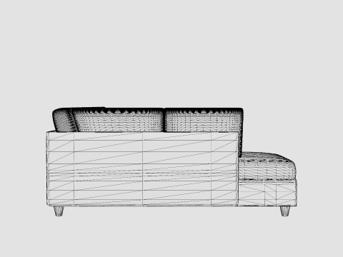 Garland U Bed Sofa Left Velvet Petrol 3D Model