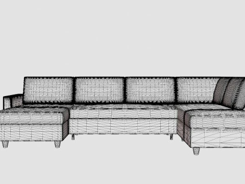 Garland U Bed Sofa Right 3D Model