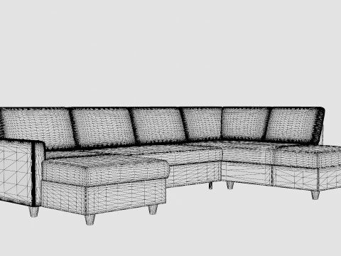 Garland U Bed Sofa Right 3D Model