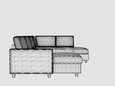 Garland U Bed Sofa Right 3D Model