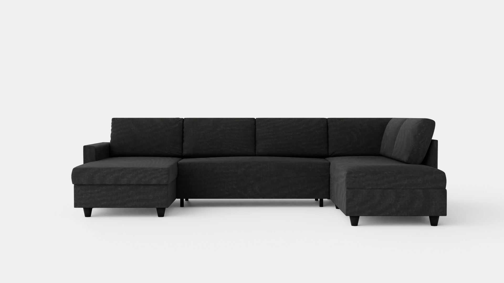 Garland U Bed Sofa Right Dark Gray 3D Model .c4d .max .obj .3ds .fbx .stl .blend