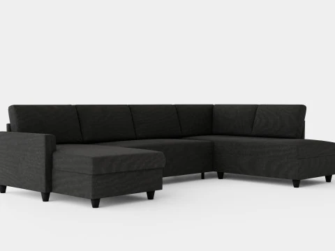 Garland U Bed Sofa Right Dark Gray 3D Model
