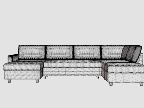 Garland U Bed Sofa Right Dark Gray 3D Model