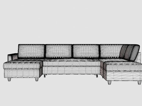 Garland U Bed Sofa Right Dark Gray 3D Model