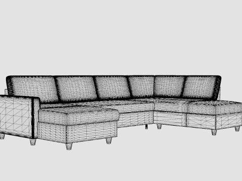 Garland U Bed Sofa Right Dark Gray 3D Model