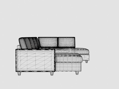 Garland U Bed Sofa Right Dark Gray 3D Model