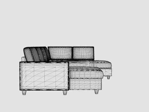 Garland U Bed Sofa Right Dark Gray 3D Model