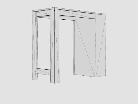 Garlyn Bar Table Gray White 3D Model