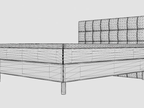 George Complete Bed Package Quilted Headboard 3D Model