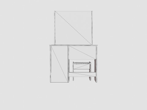 Hakebo Makeup Table With Led Lighting 3D 모델