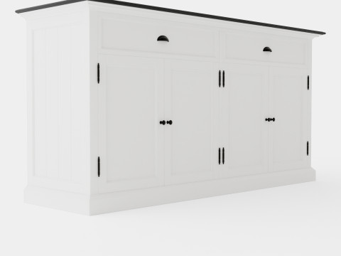 Hampton Done 4 Doors 2 Boxes White Black 3D Модель