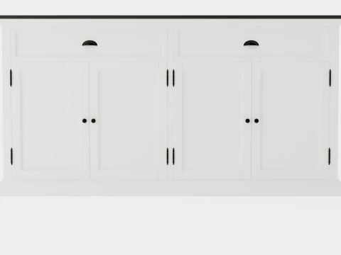 Hampton Done 4 Doors 2 Boxes White Black 3D Model