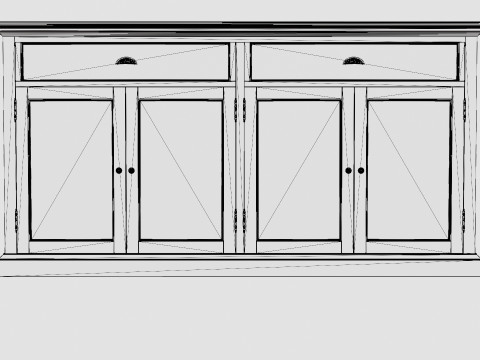 Hampton Done 4 Doors 2 Boxes White Black Modèle 3D