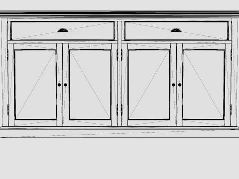 Hampton Done 4 Doors 2 Boxes White Black 3D Model