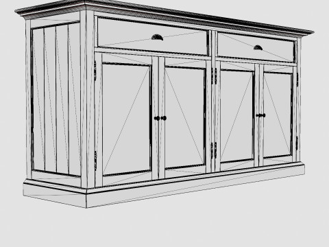 Hampton Done 4 Doors 2 Boxes White Black Modèle 3D
