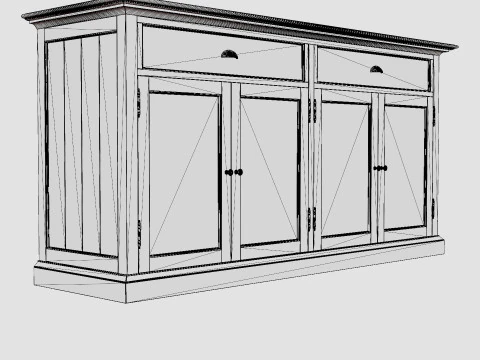 Hampton Done 4 Doors 2 Boxes White Black 3D Model