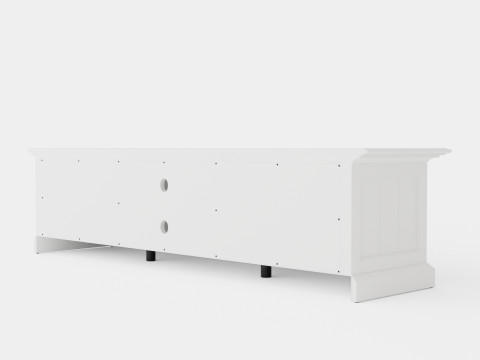Hampton TV Bench Shelf 4 Boxes White 3D Модель