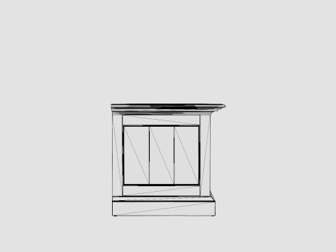 Hampton TV Bench Shelf 4 Boxes White 3D Модель