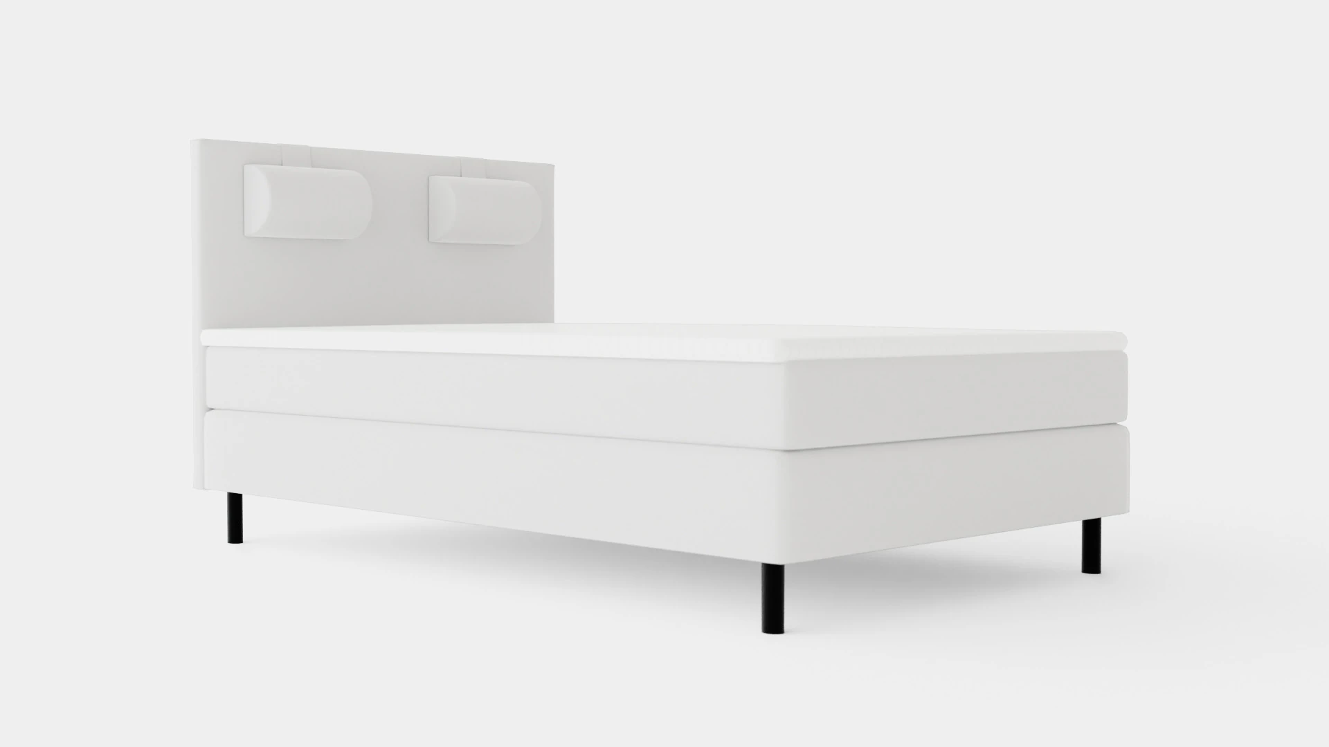 Happy Continental Bed Light Gray 3D Model .c4d .max .obj .3ds .fbx .stl .blend 