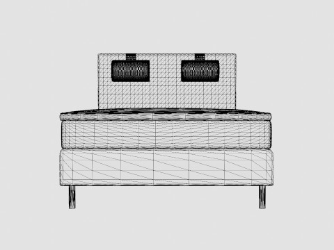 Happy Continental Bed Light Gray 3D Model