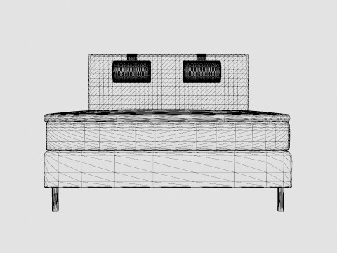 Happy Continental Bed Black 3D 모델