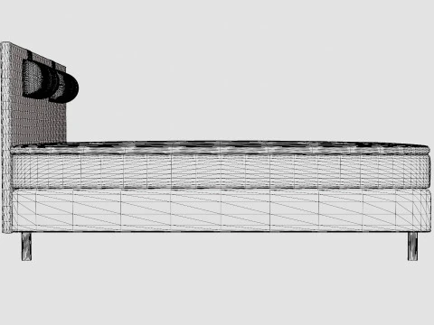 Happy Continental Bed Black 3D Model