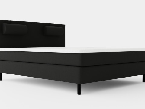 Happy Continental Bed Black 3D Model