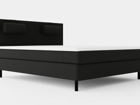 해피 컨티넨탈 침대 블랙 3D 모델