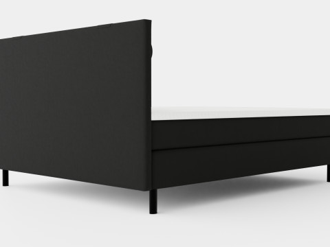 Happy Continental Bed Black 3D Model