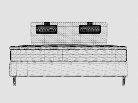 Happy Continental Bed Black 3D Model