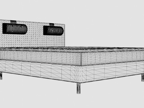 Happy Continental Bed Black 3D Model