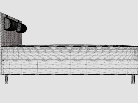 Happy Continental Bed Black 3D Model