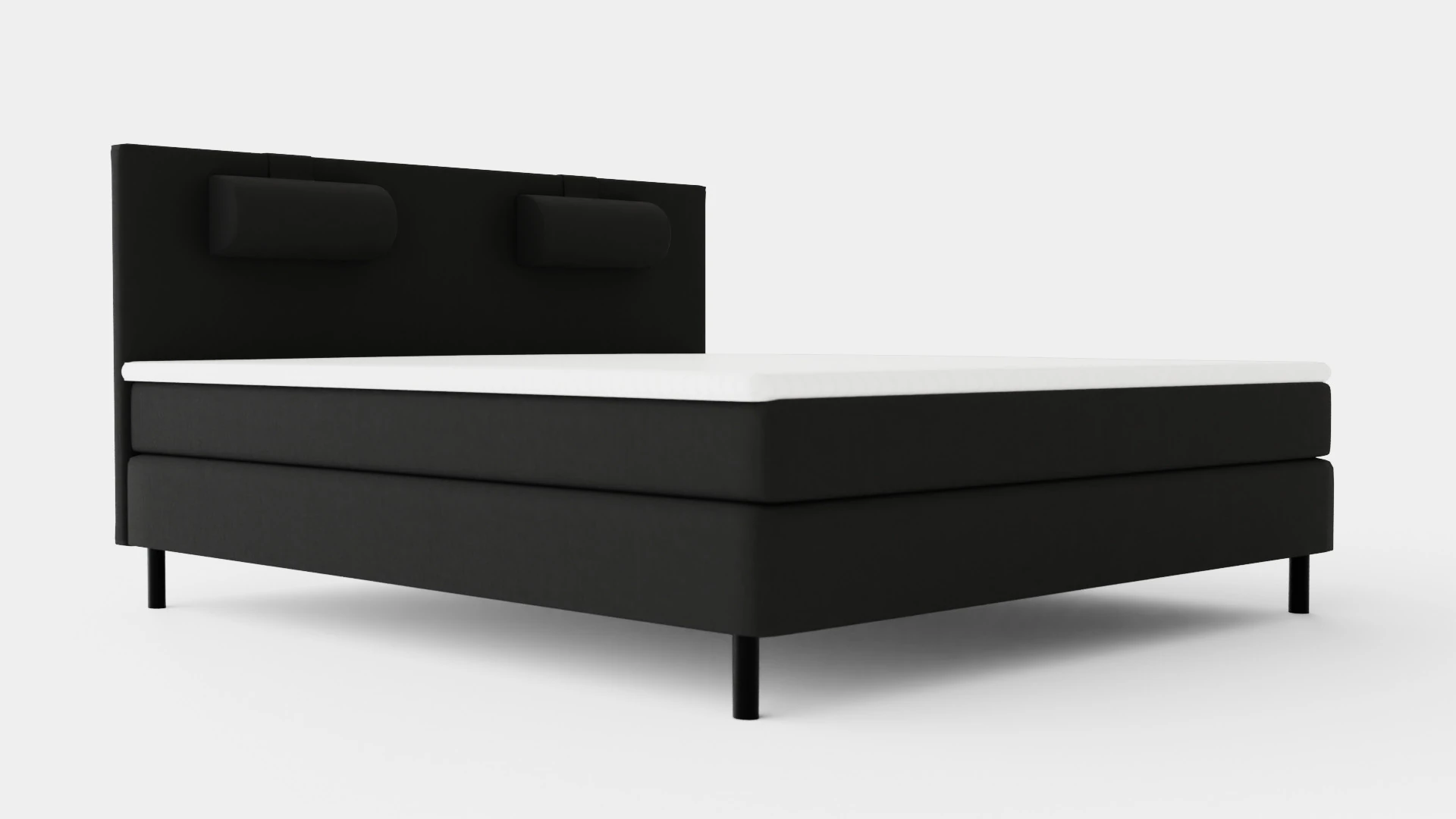 Happy Continental Bed Black 3D Model .c4d .max .obj .3ds .fbx .stl .blend