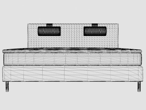 Happy Continental Bed Black 3D Model