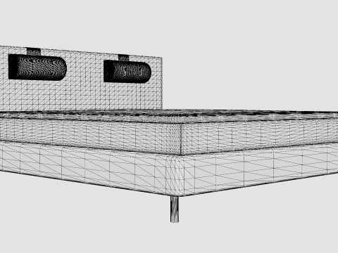 Happy Continental Bed Black 3D मॉडल