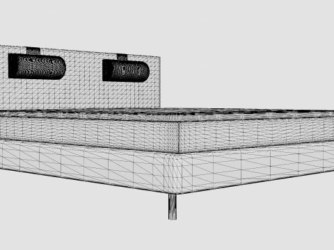 Happy Continental Bed Black 3D Model