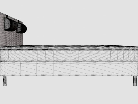 Happy Continental Bed Black 3D Model