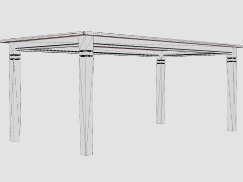 Hartford Dining Table 3D Модель